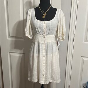 Billabong Salty Blond Sundown Dress Cream Medium